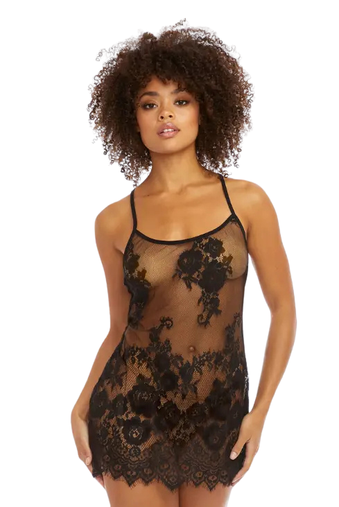 Floral Lace & Mesh Chemise (SM)
